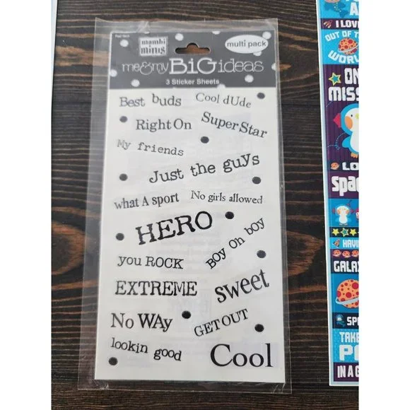 LOT Scrapbooking Stickers - Boys Blue Space Hero Men Man - NEW & Retired #10 - Picture 3 of 13